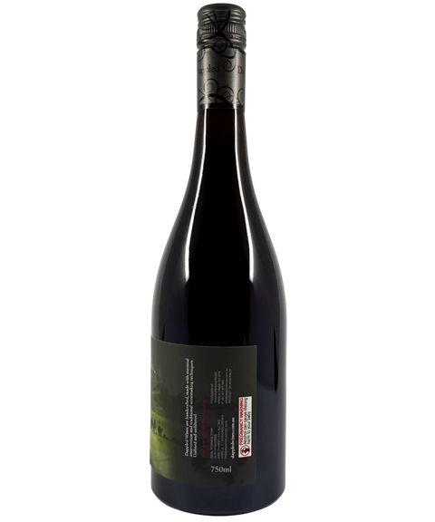Back label of Dappled Appellation Pinot Noir 2024 from Yarra Valley, showcasing producer details and wine description â 750ml