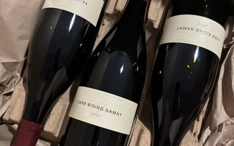Farr Rising Gamay 2024 Australian red wine bottles in protective packaging showing premium wine storage and shipping