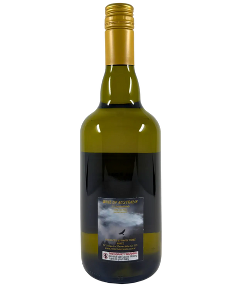 2023 Phase Three Wines High Eden Road Chardonnay white wine bottle back label showing Wine of Australia designation and producer details