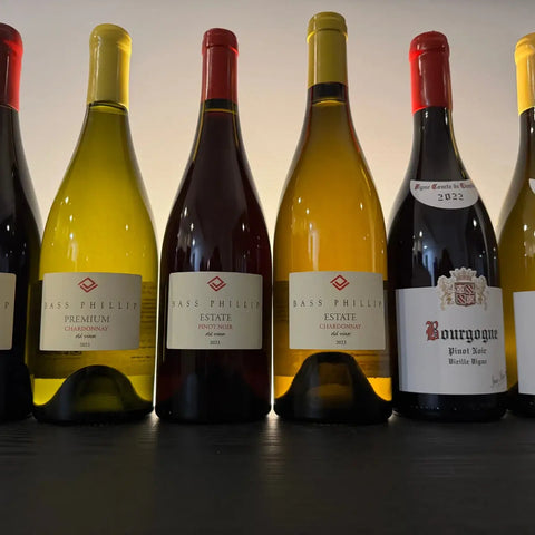 Bass Phillip Chardonnay and Pinot Noir with Jean-Marie Fourrier Bourgogne Pinot Noir – premium Gippsland and Burgundy wines lineup.