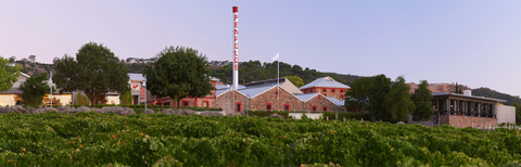 Penfolds Magill Estate Winery in Adelaide showing historic wine production facility with surrounding vineyards
