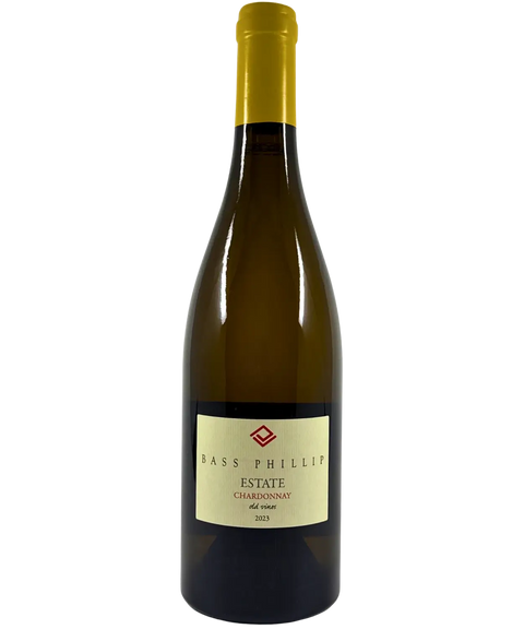 Bass Phillip Estate Chardonnay 2023 wine bottle – old vines South Gippsland Chardonnay with cream label and yellow wax seal