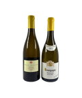 Front view of Bass Phillip x Fourrier Chardonnay 2-Pack – premium white wine collection featuring 2023 Bass Phillip Estate Chardonnay from Gippsland, Australia, and 2022 Jean-Marie Fourrier Bourgogne Chardonnay Vieille Vigne from Burgundy, France. High-end Chardonnay gift set for wine collectors and connoisseurs.