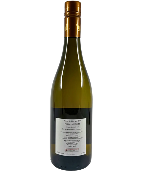 Bernard Fouquet Domaine des Aubuisieres Vouvray Cuvee de Silex 2022 white wine bottle back label showing producer details and vintage information
