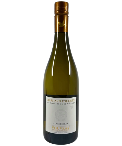 Bernard Fouquet Domaine des Aubuisieres Vouvray Cuvee de Silex white wine bottle front label with gold foil capsule