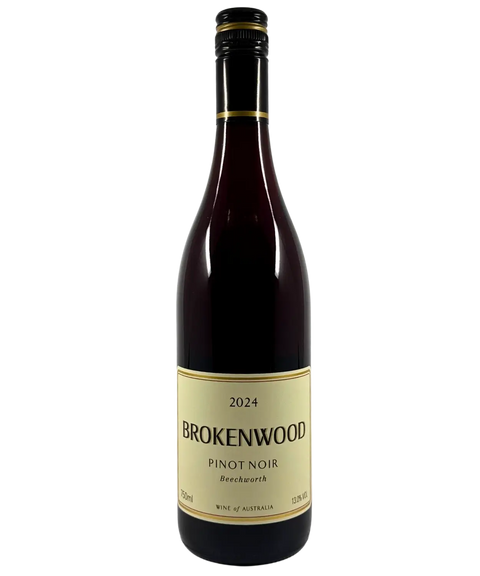 Front label of Brokenwood Beechworth Pinot Noir 2024, premium Australian red wine, 750ml bottle