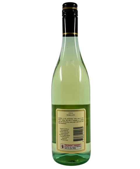 Back label of Brokenwood Hunter Valley Semillon 2024, crisp and citrus-driven Australian semillon, 750ml bottle