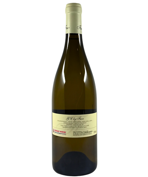 By Farr GC Gary Charles Chardonnay 2024 back label showing Farrside Vineyard Geelong Victoria Australia and Bannockburn estate details