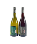 Back labels of Dappled Appellation 2024 Chardonnay and Pinot Noir from Yarra Valley, showing winery details and bottle information.