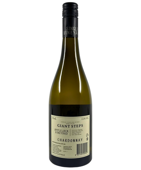 Giant Steps Applejack Vineyard Chardonnay 2024 back label showing vineyard details and technical information