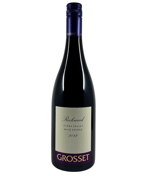 Front label of Grosset Rockwood Clare Valley Wild Shiraz 2022, premium Australian biodynamic red wine
