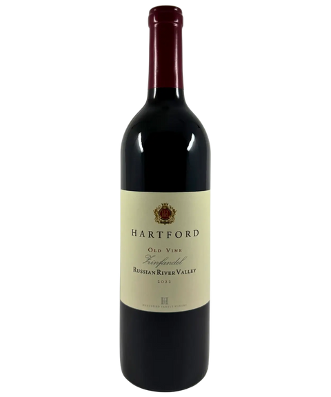 Hartford Old Vine Zinfandel 2022 Russian River Valley wine bottle with red capsule and cream label