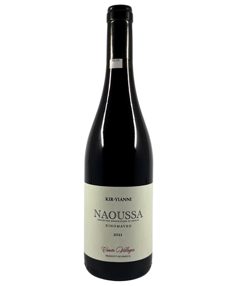 2021 Kir-Yianni Naoussa Xinomavro red wine bottle front label from Cuvée Villages Greece with Protected Designation of Origin and black capsule