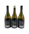 Back labels of L.A.S. Vino Chardonnay 3-Pack from Margaret River, showing wine descriptions, vintage details, and alcohol content.