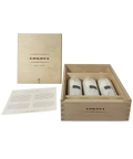 2019 Lokoya Mount Veeder wooden wine case containing six tissue-wrapped Cabernet Sauvignon bottles with wine documentation and opened lid
