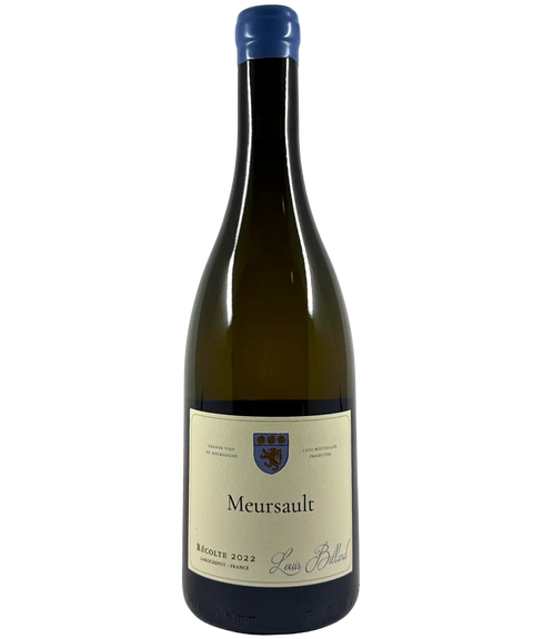 Louis Billard Meursault Chardonnay 2022 – French white wine from Burgundy with elegant front label featuring blue crest and traditional design.