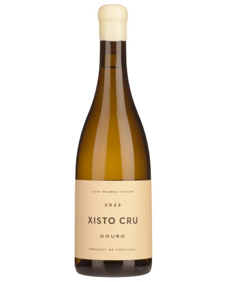 Luís Seabra Xisto Cru Branco 2022 white wine bottle from Douro Portugal with cream wax cap and minimalist label