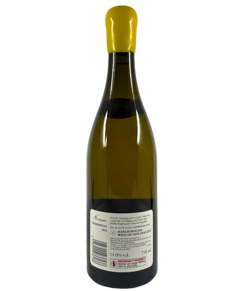 Novum Marlborough Chardonnay 2023 white wine bottle front view showing New Zealand vineyard branding