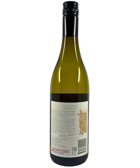 Pierro Chenin Blanc 2023 Margaret River wine bottle back label with estate information and tasting notes.