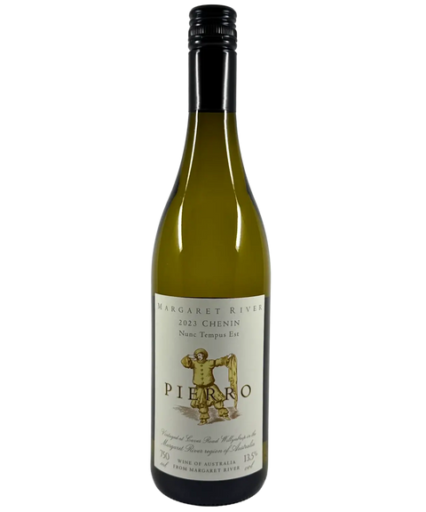 Pierro Chenin Blanc 2023 Margaret River wine bottle front label with Pierrot clown artwork.