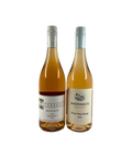 Front labels of Rosé Two Ways 2-Pack with 2024 Torbreck Woodcutter’s Rosé from Barossa Valley and 2024 Warramate Pinot Noir Rosé from Yarra Valley. Both premium Australian rosés feature elegant silver screw caps and pale salmon hues, highlighting their cool-climate winemaking origins.