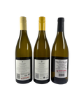 Back labels of Sauvignon Blanc 3-Pack featuring Dog Point Vineyard 2023 Sauvignon Blanc, Dog Point Vineyard 2018 Section 94, and Domaine Christian Salmon Sancerre 2023 wine bottles