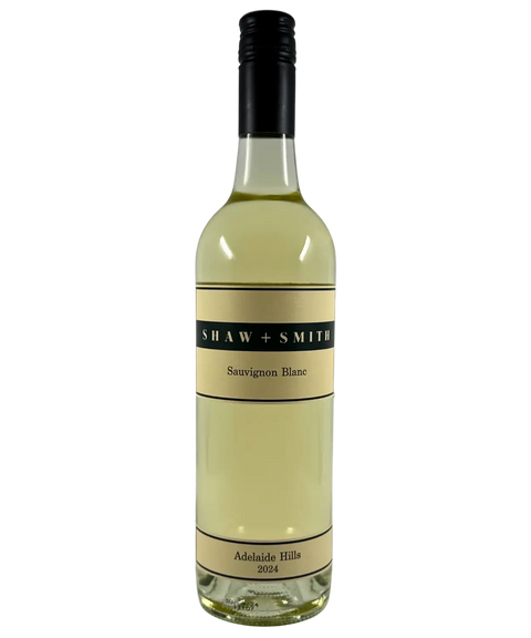 Shaw and Smith Sauvignon Blanc 2024 wine bottle – crisp Adelaide Hills white wine with cream and blue label, black screw cap