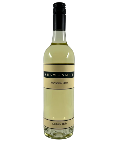 Shaw and Smith Sauvignon Blanc 2025 wine bottle – fresh Adelaide Hills white wine with cream and blue label, black screw cap