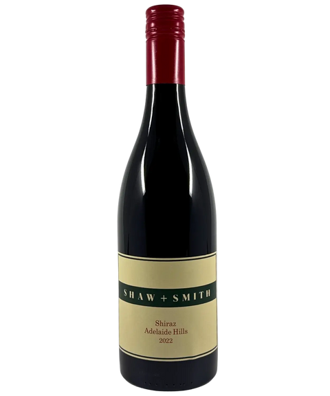 Shaw and Smith Shiraz 2022 wine bottle – premium Adelaide Hills red wine with cream label, red screw cap