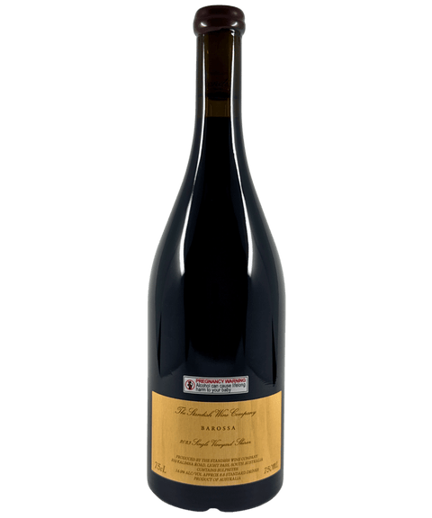 Back label of Standish Lamella Shiraz 2023 Barossa Valley wine bottle