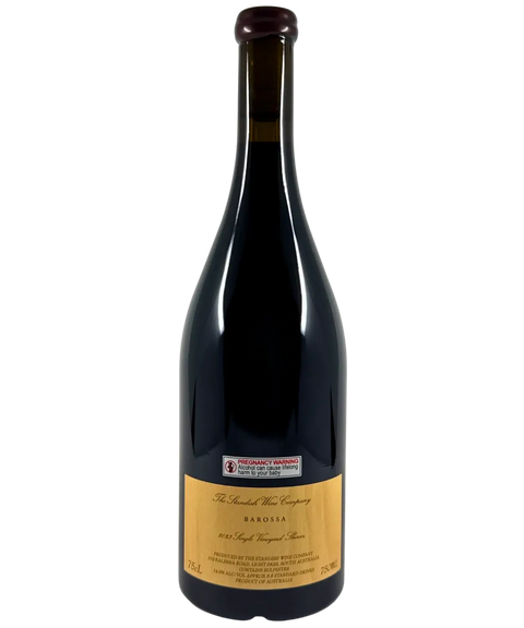 The Standish Lamella 2023 Red Wine back bottle label and wax seal.