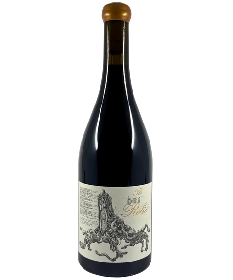 The Standish Relic 2022 red wine bottle front label with artistic illustration and gold wax seal from The Standish Wine Company Barossa Valley
