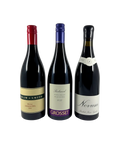 Front labels of The Cool Climate Shiraz 3-Pack – Shaw + Smith Shiraz Adelaide Hills 2022, Grosset Rockwood Clare Valley Wild Shiraz 2022, and Novum Basket Press Syrah – premium Australian red wines