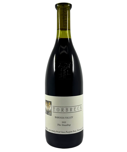Front label of Torbreck Barossa Valley The Steading GSM 2022, premium Grenache Shiraz Mataro red wine