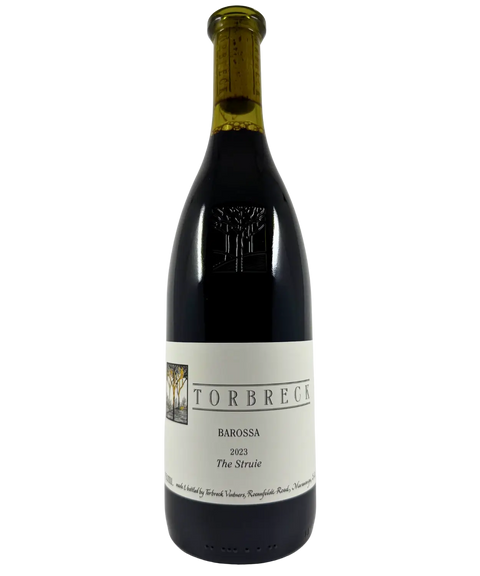 Front label of Torbreck Barossa Valley The Struie Shiraz 2023, elegant Australian shiraz wine