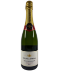 Veuve Ambal Crémant de Bourgogne Grande Cuvée Brut sparkling wine bottle front label from France with heraldic crest and gold foil capsule with red stripe