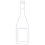 Purple wine bottle and glass icon representing fine wine products and wine tasting services
